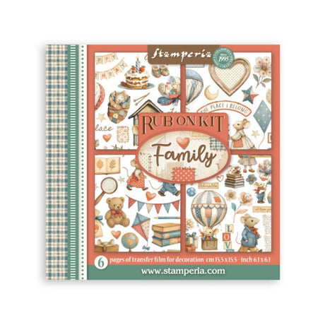 Rub - On Set 6 - pack - Family - 1 - Stamperia - Tidformera