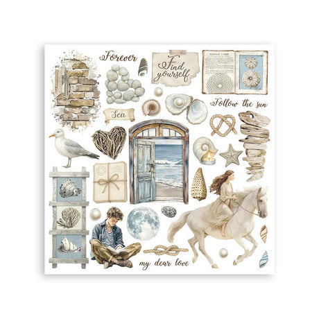 Rub - On Set 6 - pack - Silent Sea - 7 - Stamperia - Tidformera