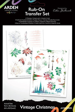 Rub - ons Transfer Set - Vintage Christmas - 1 - Arden Creative Studio - Tidformera