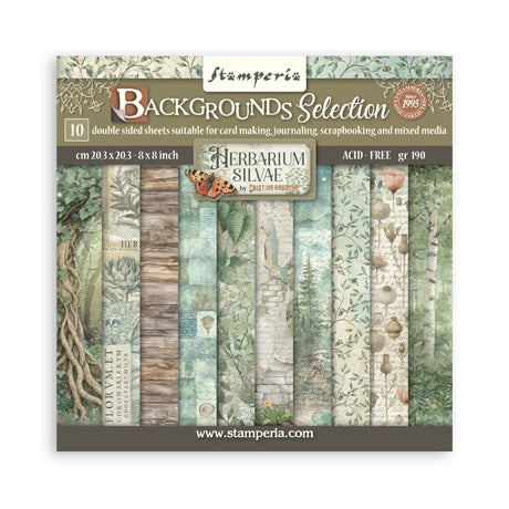 Scrapbookingpapper - Backgrounds - Herbarium Silvae - 1 - Stamperia - Tidformera