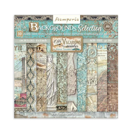Scrapbookingpapper - Backgrounds - Sir Vagabond Aviator - 1 - Stamperia - Tidformera