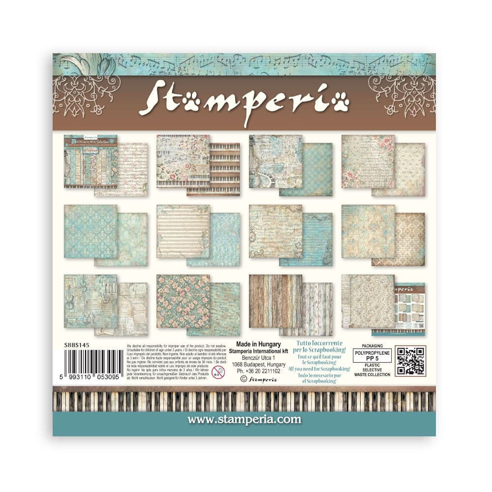 Scrapbookingpapper - Backgrounds - Symphony - 28 - Stamperia - Tidformera