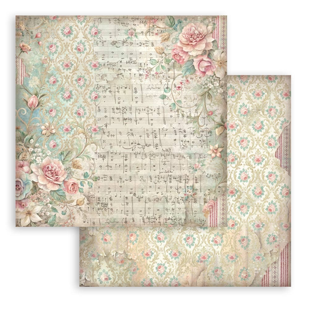 Scrapbookingpapper - Backgrounds - Symphony - 26 - Stamperia - Tidformera