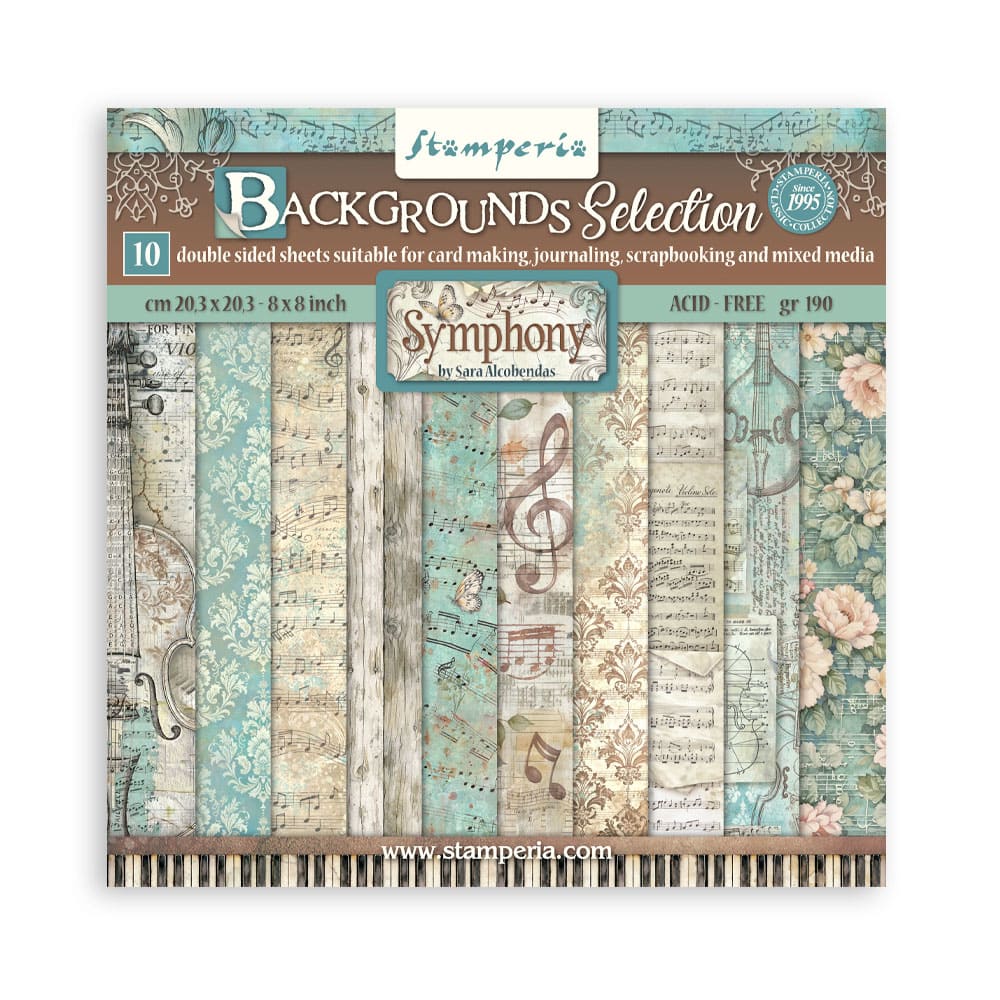 Scrapbookingpapper - Backgrounds - Symphony - 1 - Stamperia - Tidformera