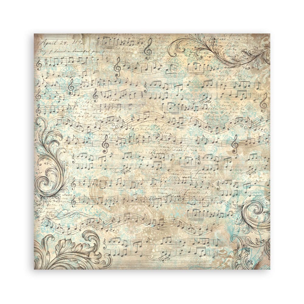 Scrapbookingpapper - Backgrounds - Symphony - 12 - Stamperia - Tidformera