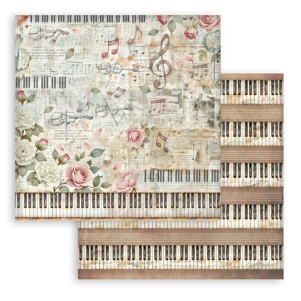 Scrapbookingpapper - Backgrounds - Symphony - 21 - Stamperia - Tidformera