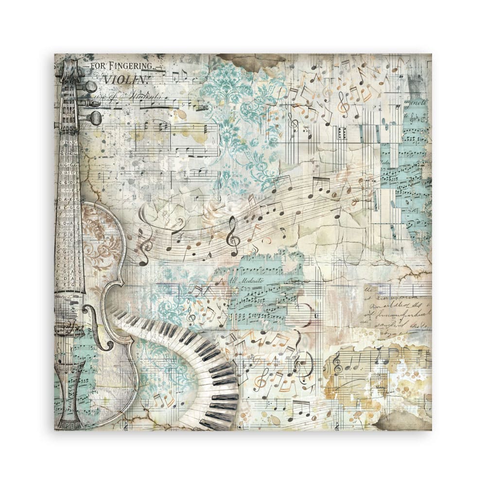 Scrapbookingpapper - Backgrounds - Symphony - 24 - Stamperia - Tidformera