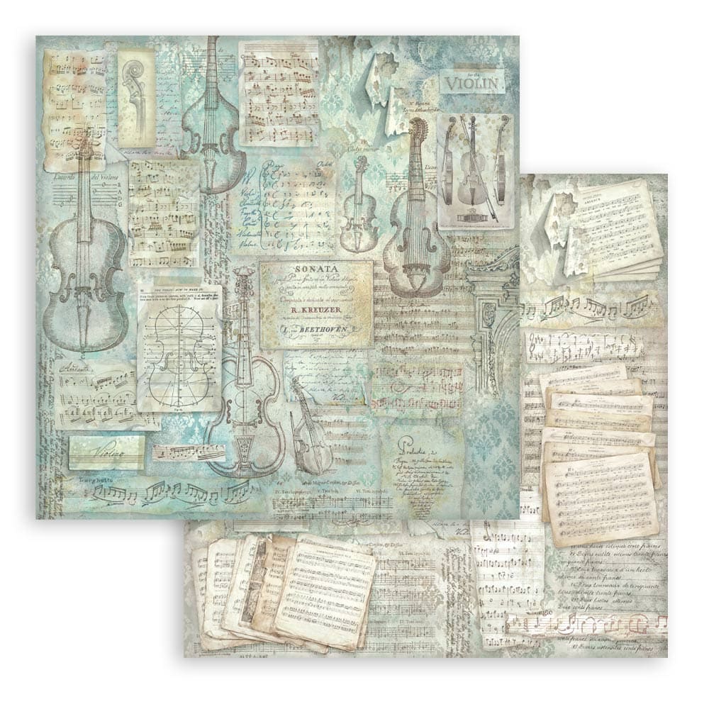 Scrapbookingpapper - Backgrounds - Symphony - 17 - Stamperia - Tidformera