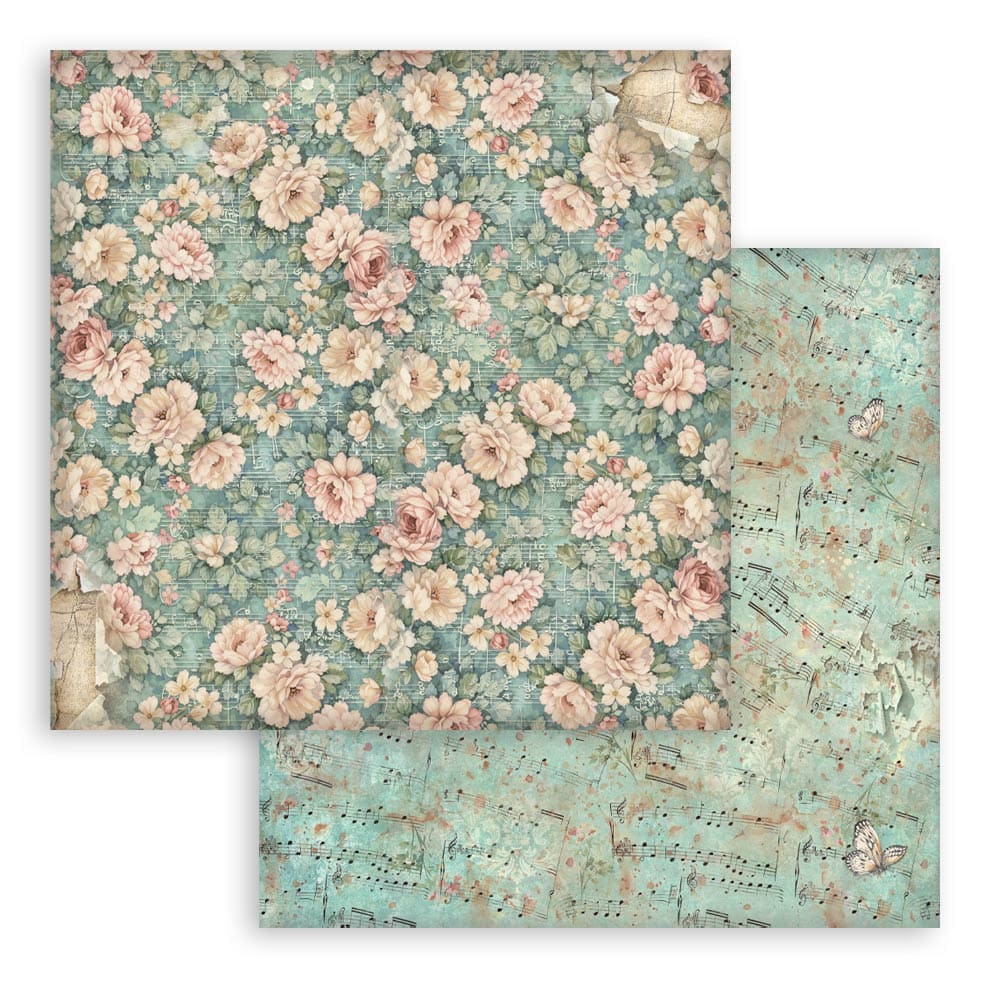 Scrapbookingpapper - Backgrounds - Symphony - 2 - Stamperia - Tidformera