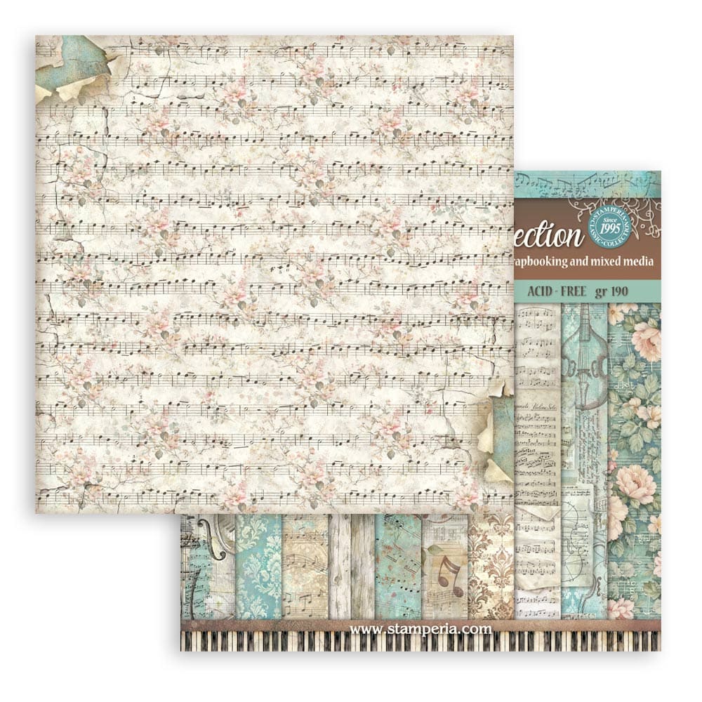 Scrapbookingpapper - Backgrounds - Symphony - 20 - Stamperia - Tidformera