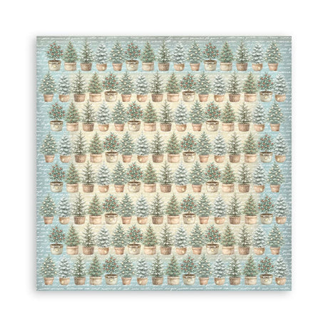 Scrapbookingpapper - Backgrounds - White Christmas - 4 - Stamperia - Tidformera