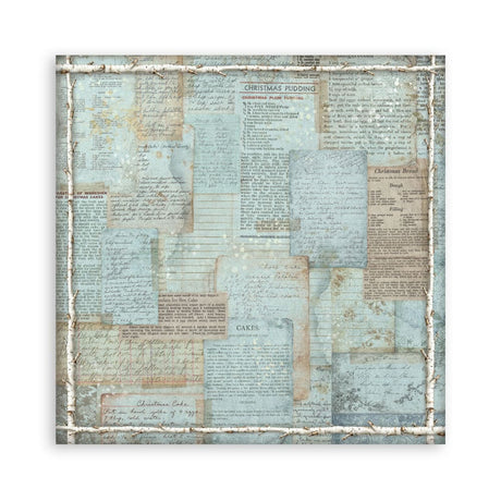 Scrapbookingpapper - Backgrounds - White Christmas - 22 - Stamperia - Tidformera