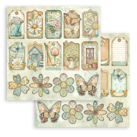 Scrapbookingpapper - Double faced - Daisy Art - 6 - Stamperia - Tidformera