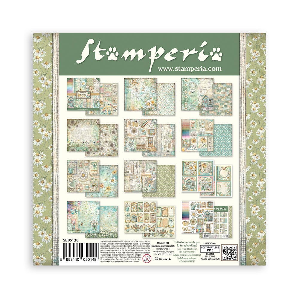 Scrapbookingpapper - Double faced - Daisy Art - 4 - Stamperia - Tidformera