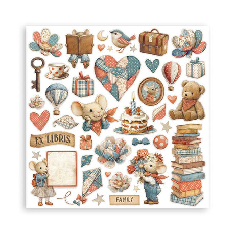 Scrapbookingpapper - Double faced - Family - 2 - Stamperia - Tidformera