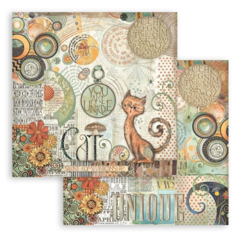 Scrapbookingpapper - Double faced - Furry Friends - 2 - Stamperia - Tidformera