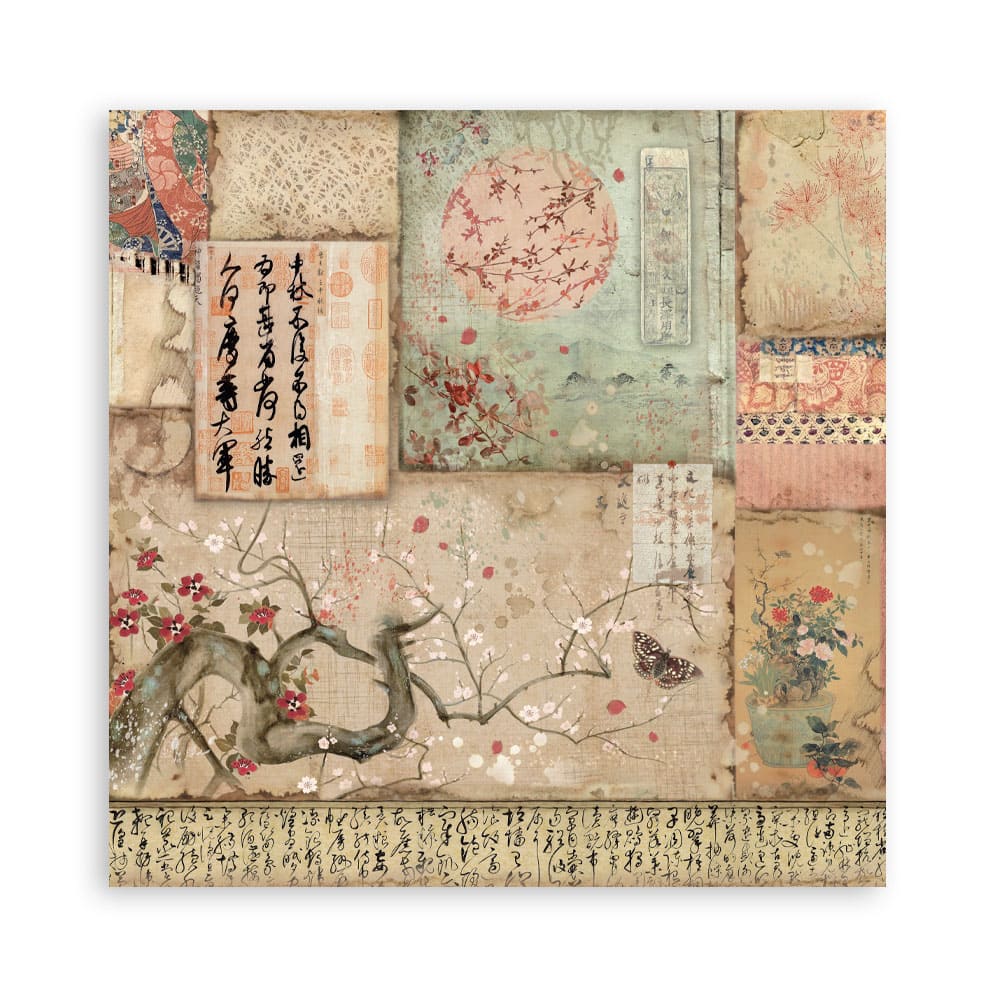 Scrapbookingpapper - Double faced - Oriental garden - 25 - Stamperia - Tidformera