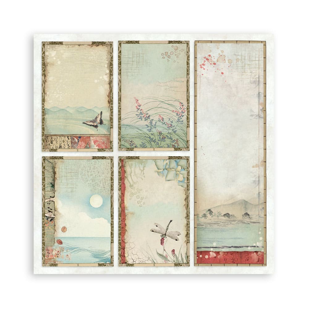 Scrapbookingpapper - Double faced - Oriental garden - 22 - Stamperia - Tidformera
