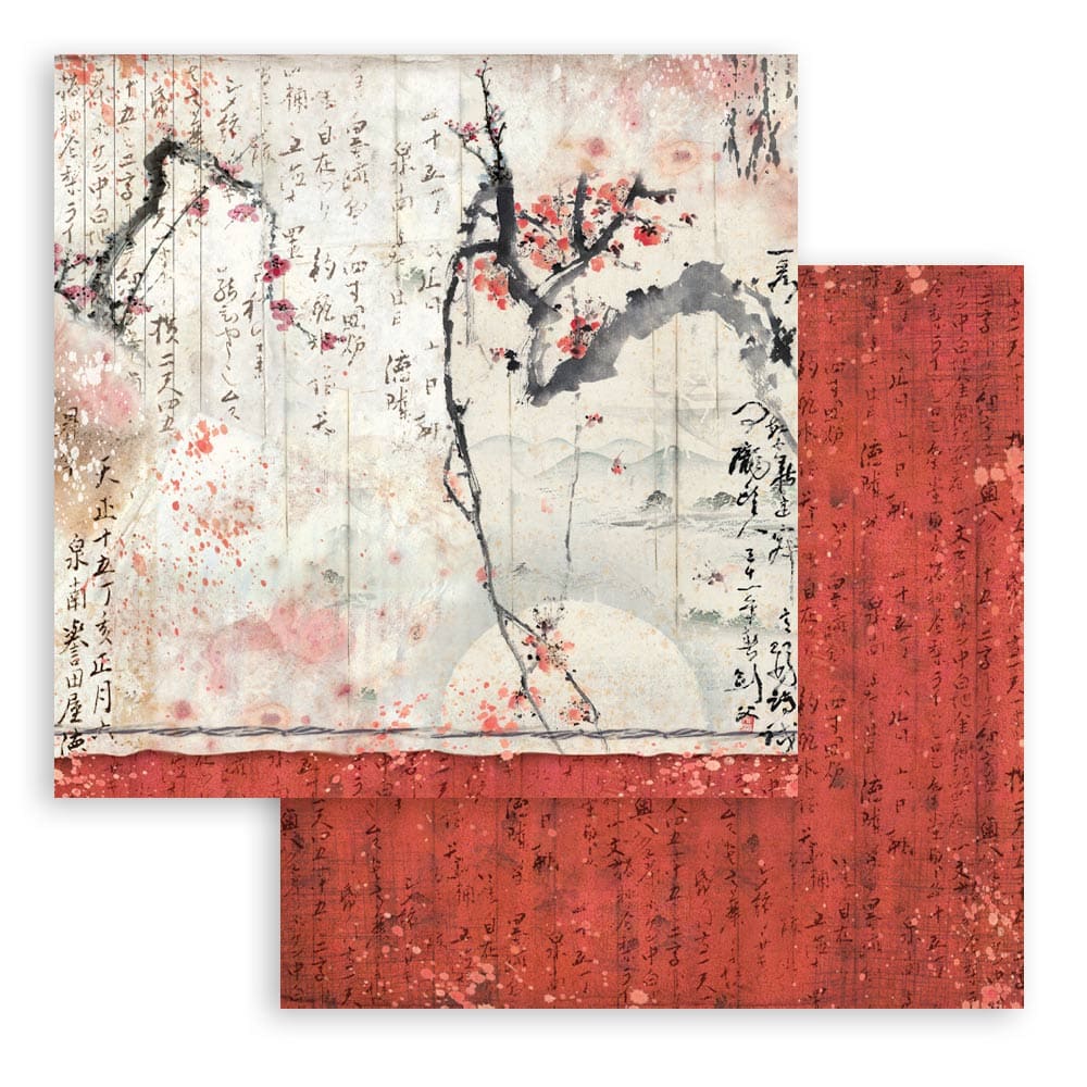 Scrapbookingpapper - Double faced - Oriental garden - 17 - Stamperia - Tidformera