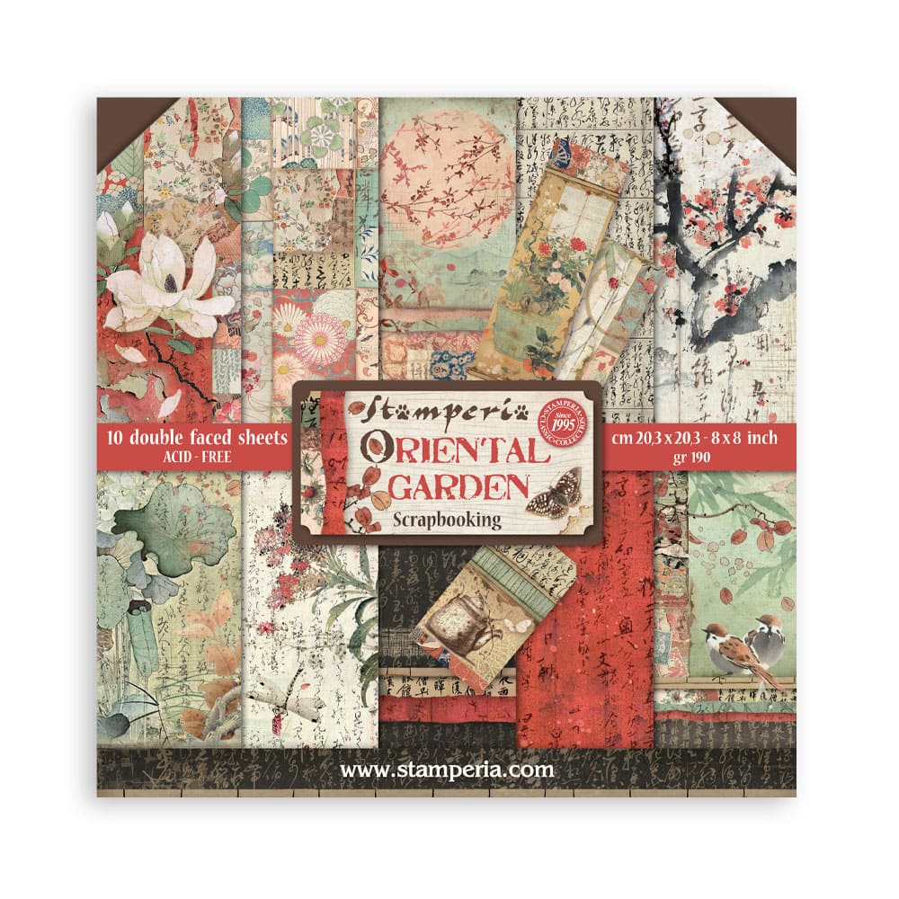 Scrapbookingpapper - Double faced - Oriental garden - 1 - Stamperia - Tidformera
