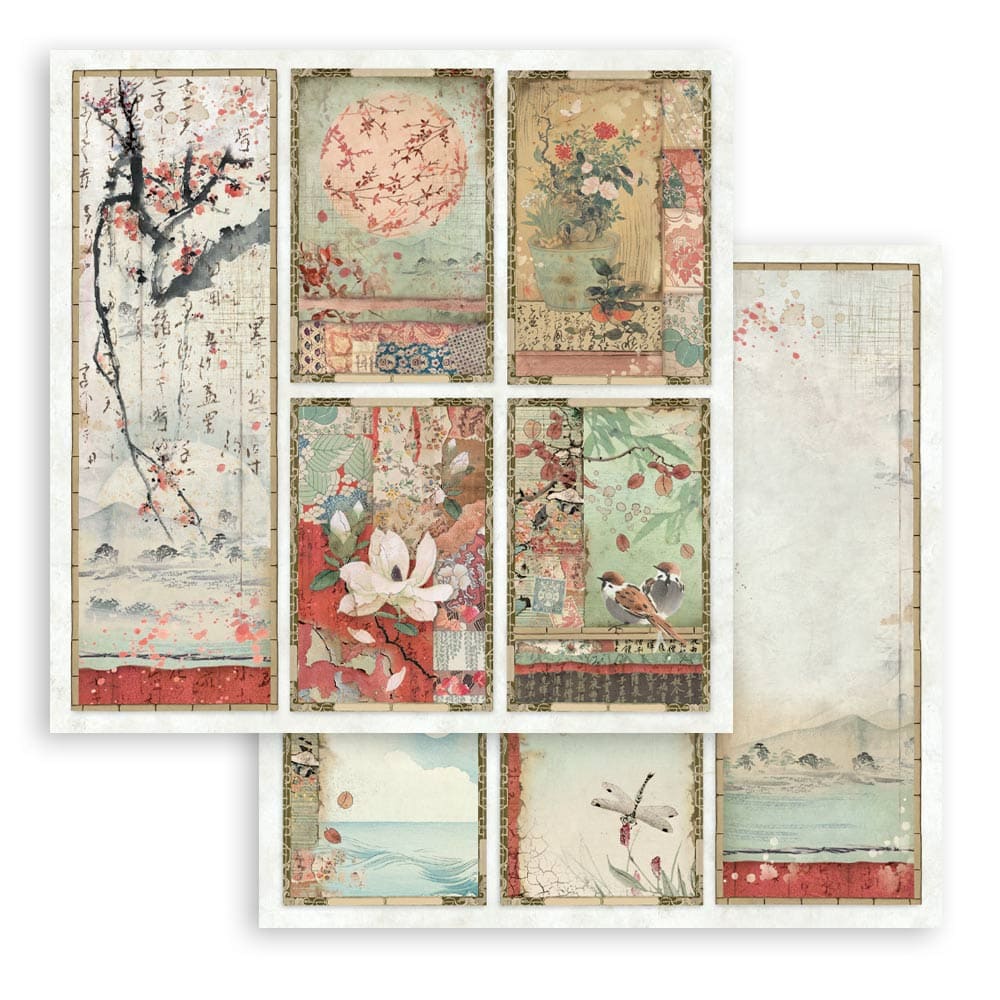 Scrapbookingpapper - Double faced - Oriental garden - 20 - Stamperia - Tidformera