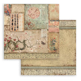 Scrapbookingpapper - Double faced - Oriental garden - 2 - Stamperia - Tidformera
