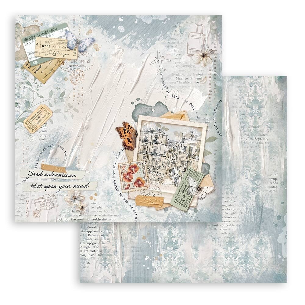 Scrapbookingpapper - Double faced - Secret Diary - 8 - Stamperia - Tidformera