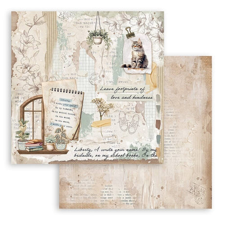 Scrapbookingpapper - Double faced - Secret Diary - 2 - Stamperia - Tidformera