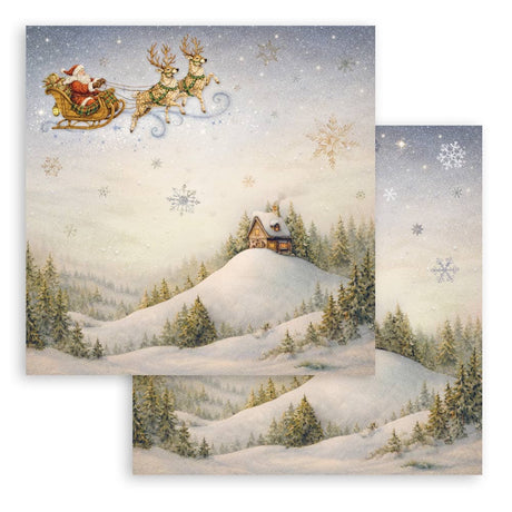 Scrapbookingpapper - Double faced - Silent Night - 17 - Stamperia - Tidformera