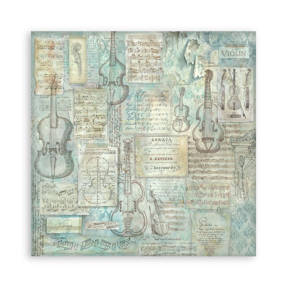 Scrapbookingpapper - Double faced - Symphony - 10 - Stamperia - Tidformera