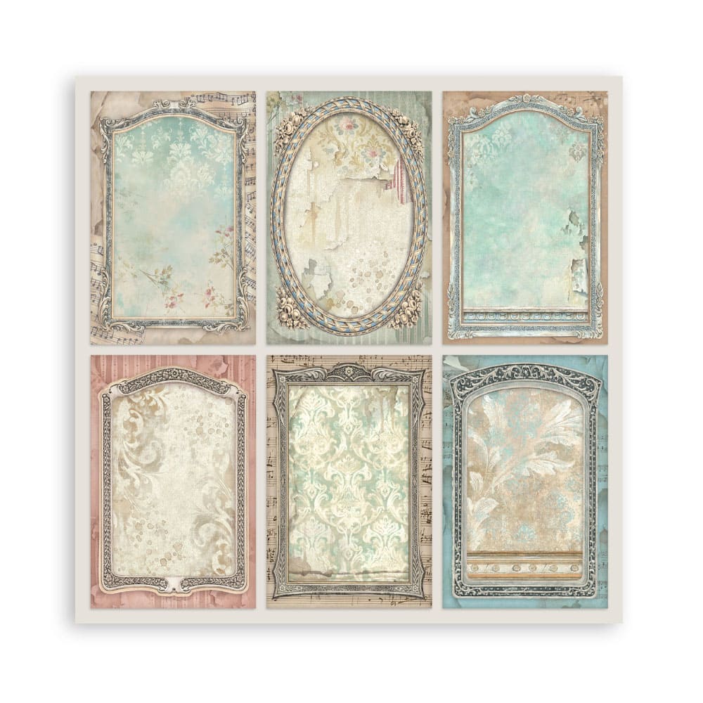 Scrapbookingpapper - Double faced - Symphony - 17 - Stamperia - Tidformera