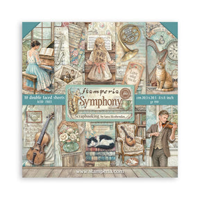 Scrapbookingpapper - Double faced - Symphony - 1 - Stamperia - Tidformera