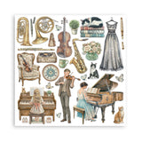 Scrapbookingpapper - Double faced - Symphony - 5 - Stamperia - Tidformera