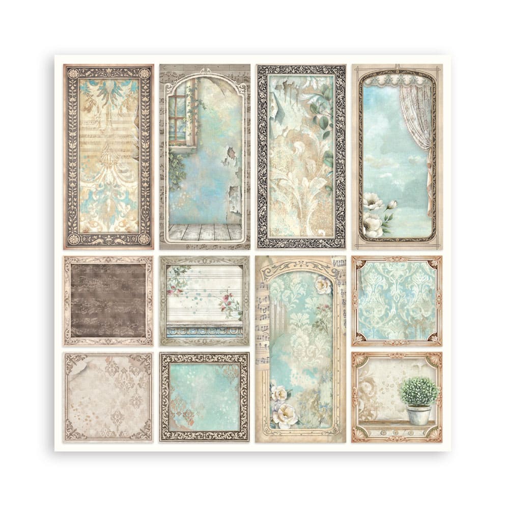 Scrapbookingpapper - Double faced - Symphony - 19 - Stamperia - Tidformera