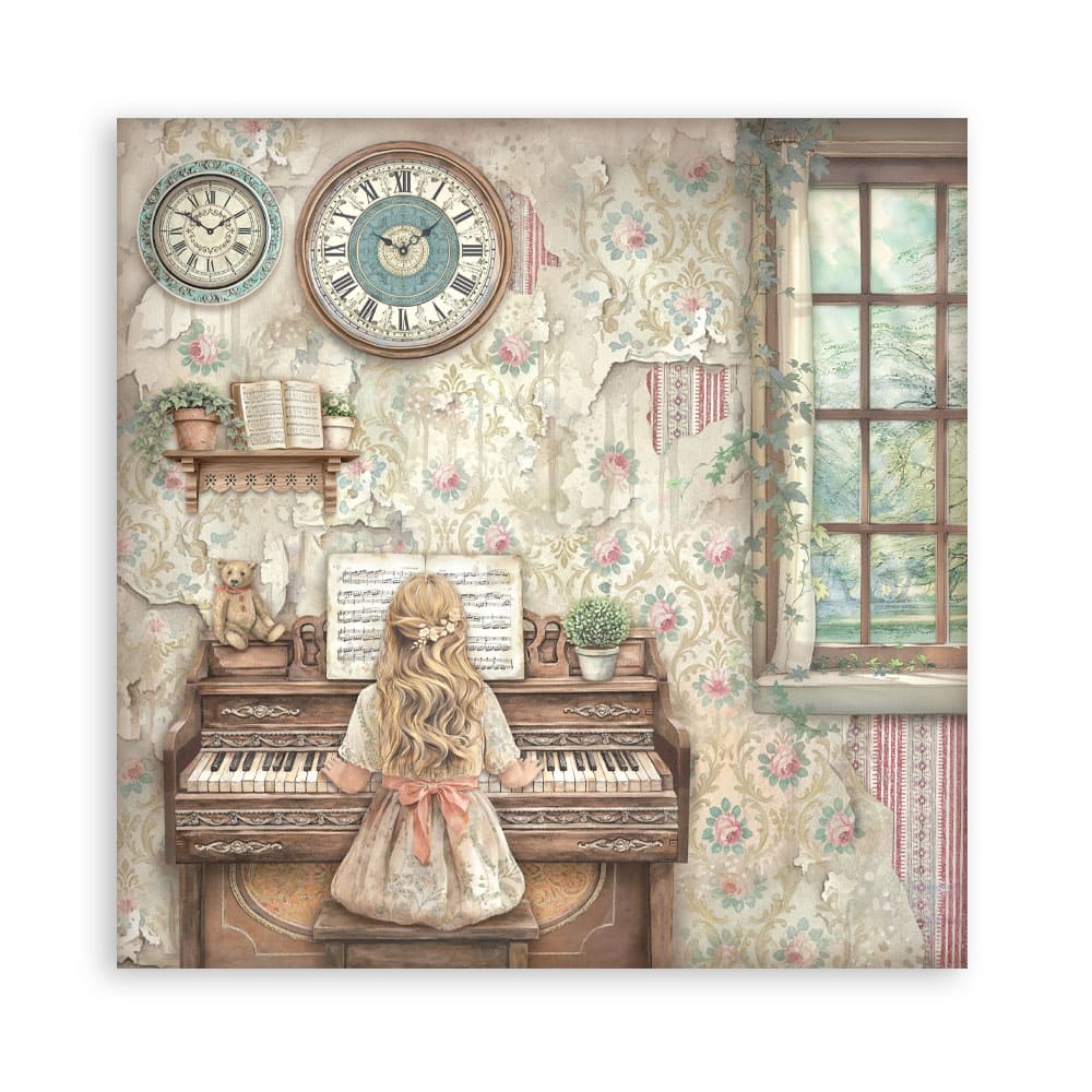 Scrapbookingpapper - Double faced - Symphony - 22 - Stamperia - Tidformera