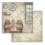 Scrapbookingpapper - Double faced - Symphony - 21 - Stamperia - Tidformera