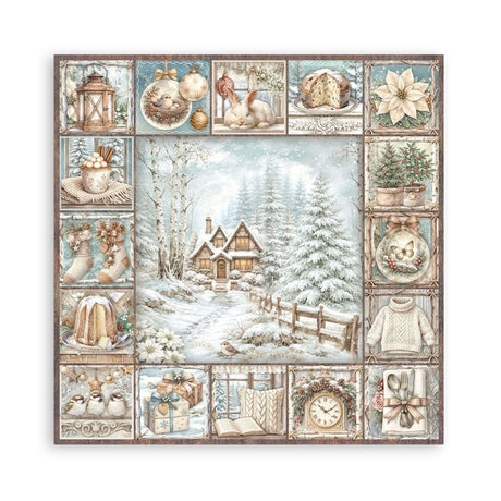 Scrapbookingpapper - Double faced - White Christmas - 25 - Stamperia - Tidformera