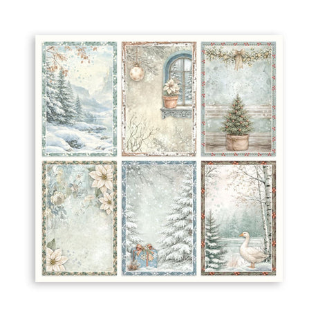 Scrapbookingpapper - Maxi Pad - White Christmas - 8 - Stamperia - Tidformera