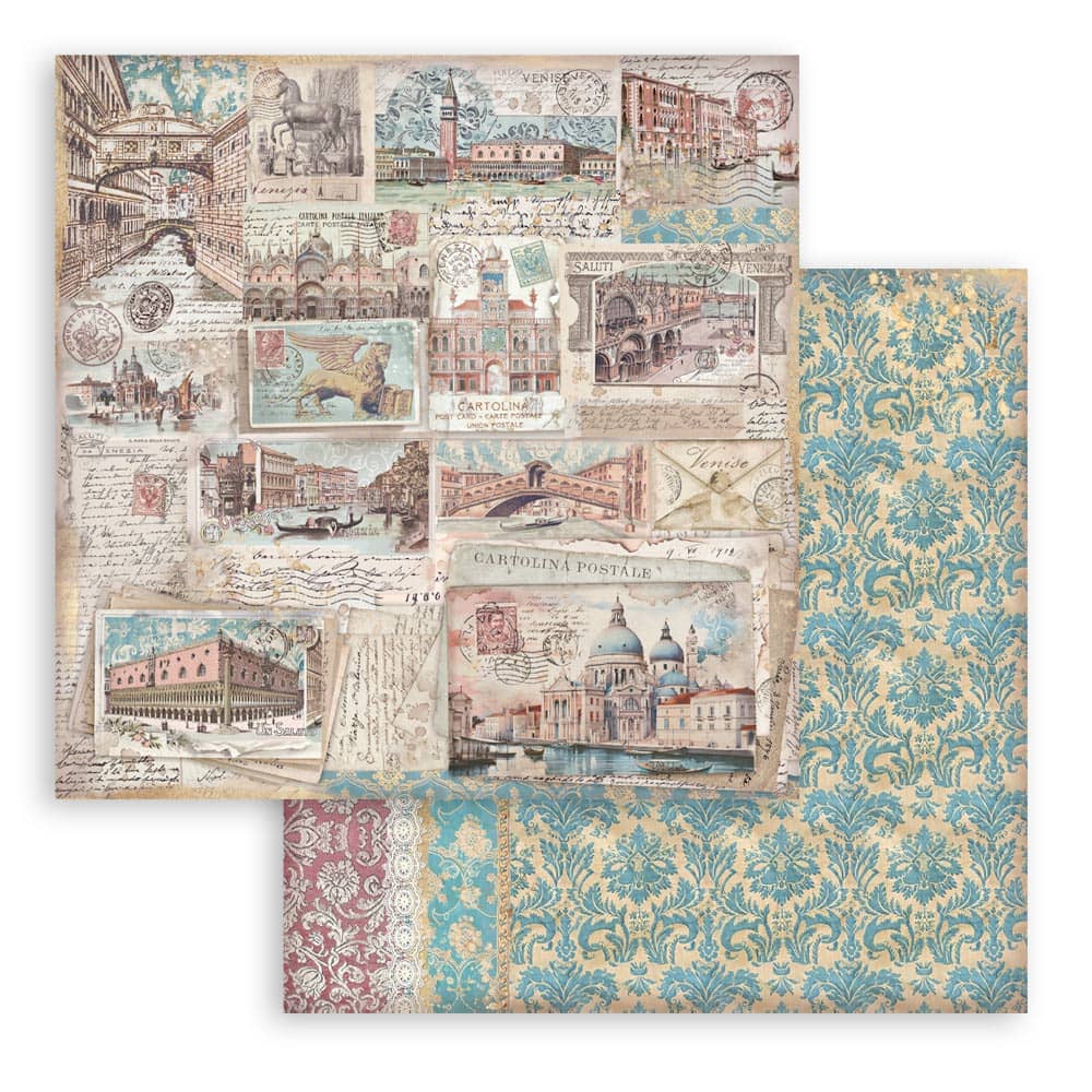 Scrapbookingpapper - Venice City of Art - Double faced - 10 - Stamperia - Tidformera