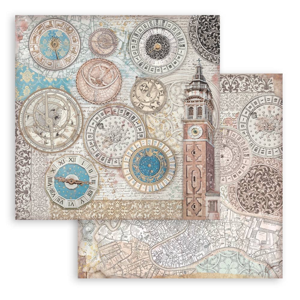 Scrapbookingpapper - Venice City of Art - Double faced - 11 - Stamperia - Tidformera
