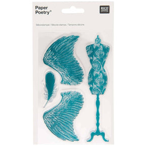 Silicone stamps Paper Poetry Wings - 1 - Rico Design - Tidformera