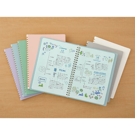 Spiralblock Dotted A5 - Blue - 7 - Midori - Tidformera