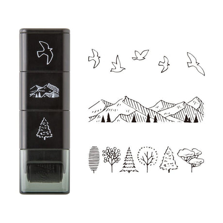 Stämpel Paintable Stamp Roller - Forest Landscape - 2 - Midori - Tidformera