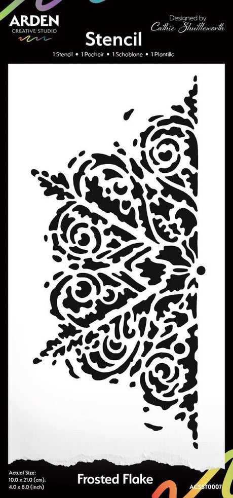 Stencil 10 x 21 cm - Frosted flake - 1 - Arden Creative Studio - Tidformera