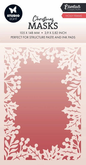 Stencil Holly Frame Christmas - 1 - Studio Light - Tidformera
