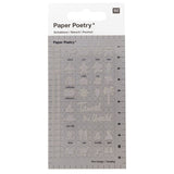 Stencil Paper Poetry Liten - Travel från  Rico Design. Förpackning med en plaststencil. Stencilen har motiv med plan, bil, cykel, tåg, gå, springa, båt.  - Tidformera