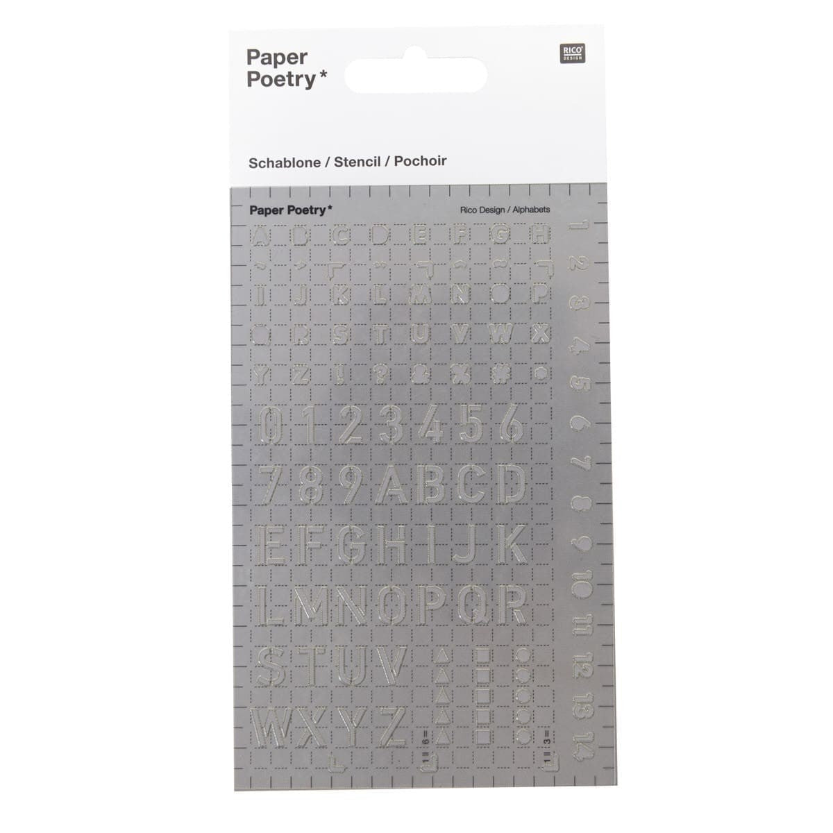 Stencil Paper Poetry Stor - Letters - 1 - Rico Design - Tidformera