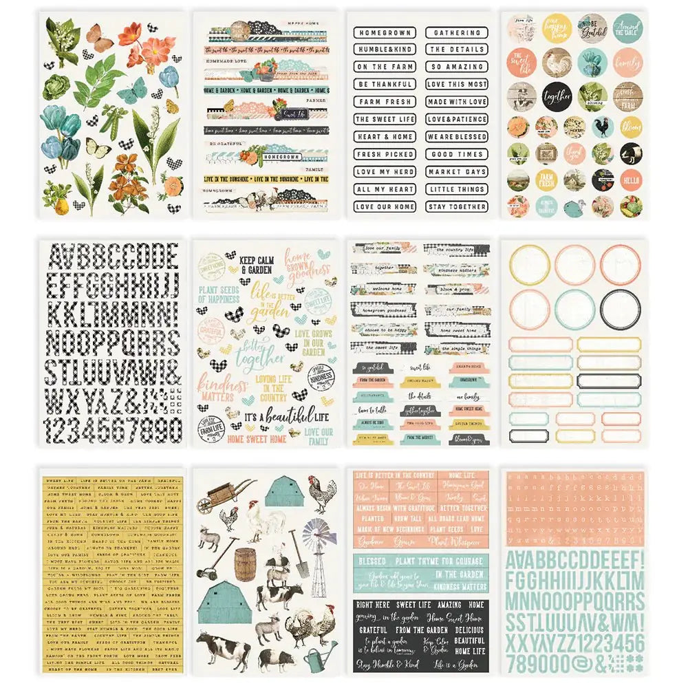 Sticker book Simple Vintage Farmhouse garden - 2 - Simple Stories - Tidformera