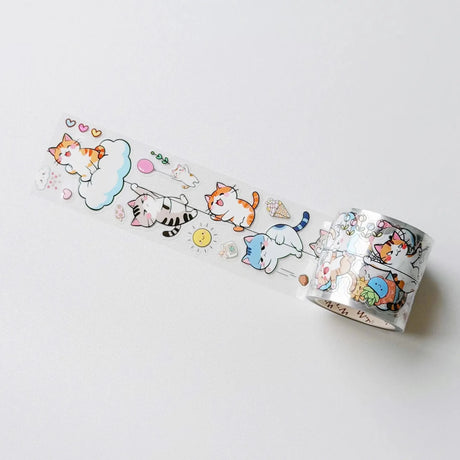Sticker Pet Tape - Pre-cut - 40 mm - Kitty Cascade - 2 - Washi Tape Shop - Tidformera