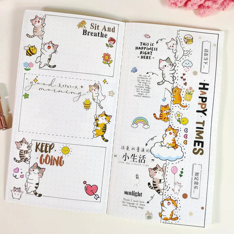 Sticker Pet Tape - Pre-cut - 40 mm - Kitty Cascade - 4 - Washi Tape Shop - Tidformera